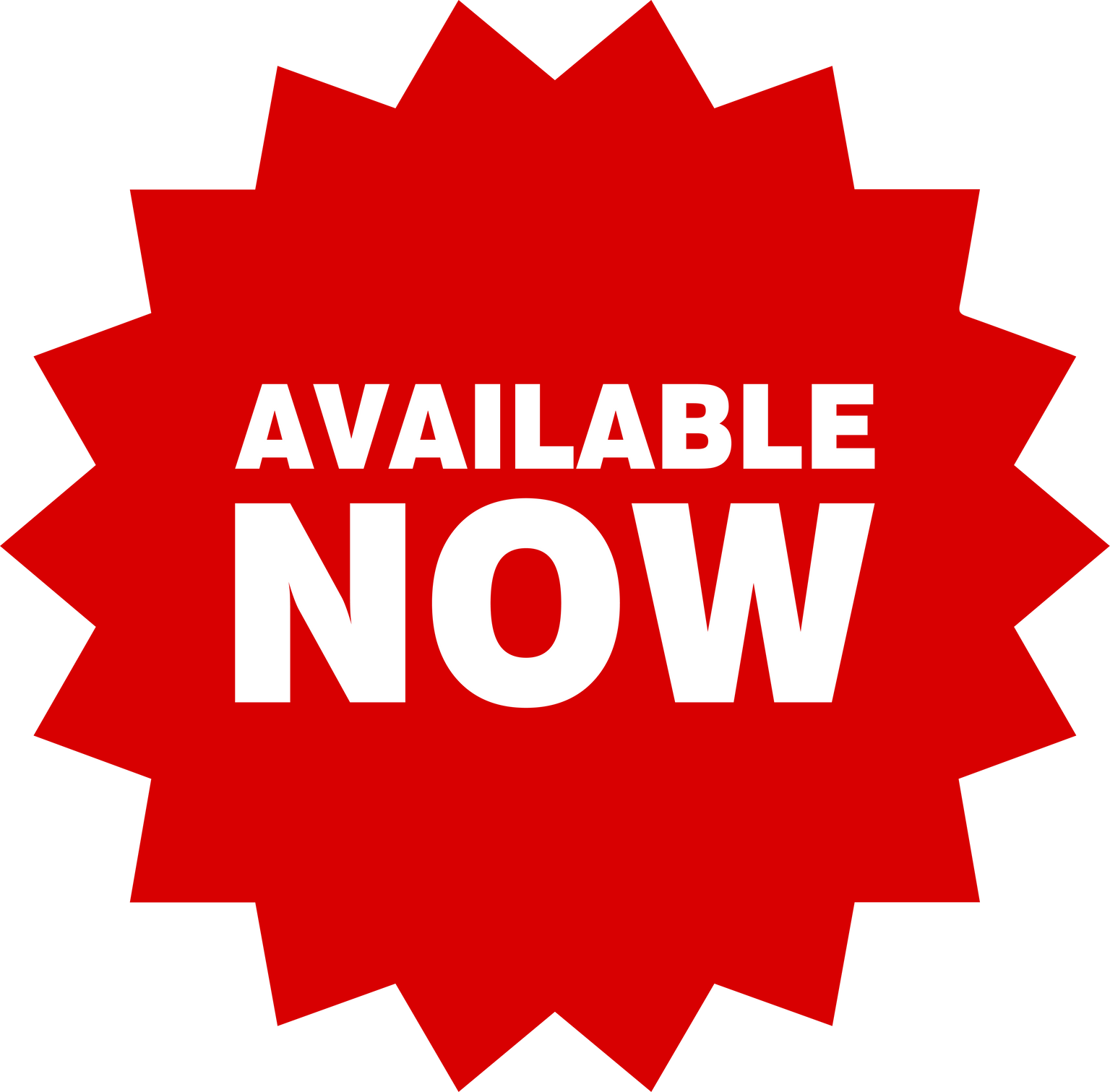 Available now label, badge or banner